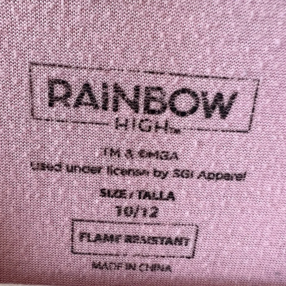 Rainbow High kids girls 10/12 short‎ sleeve nightgown pajamas cartoon dolls pink